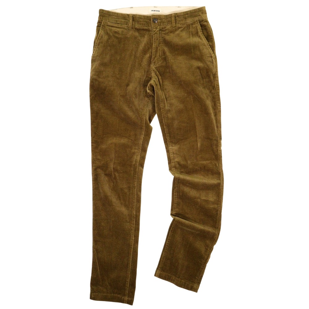Taylor Stitch Corduroy Pants Slim Foundation Olive Organic Cotton Men 31x34